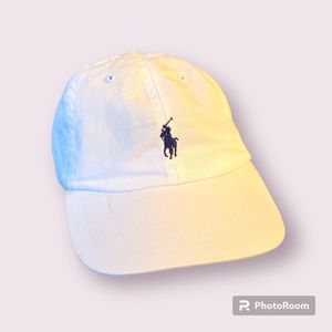 POLO By Ralph Lauren White Hat Leather Strapback